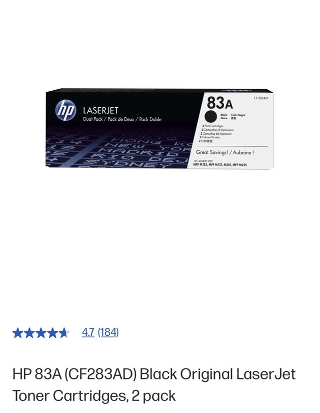 Brand New HP Laserjet 83A Black Toner Cartridge Original