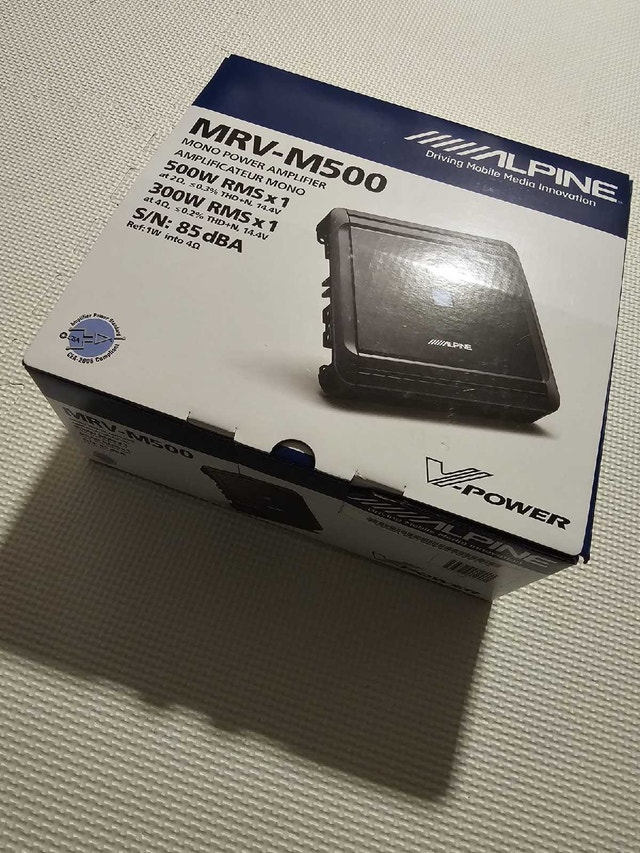 Brand new Alpine MRV-M500 Amp mono subwoofer