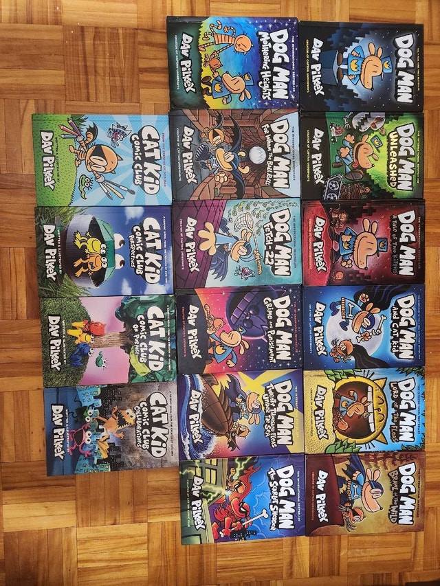 Set of Dog Man and Cat Kid Books