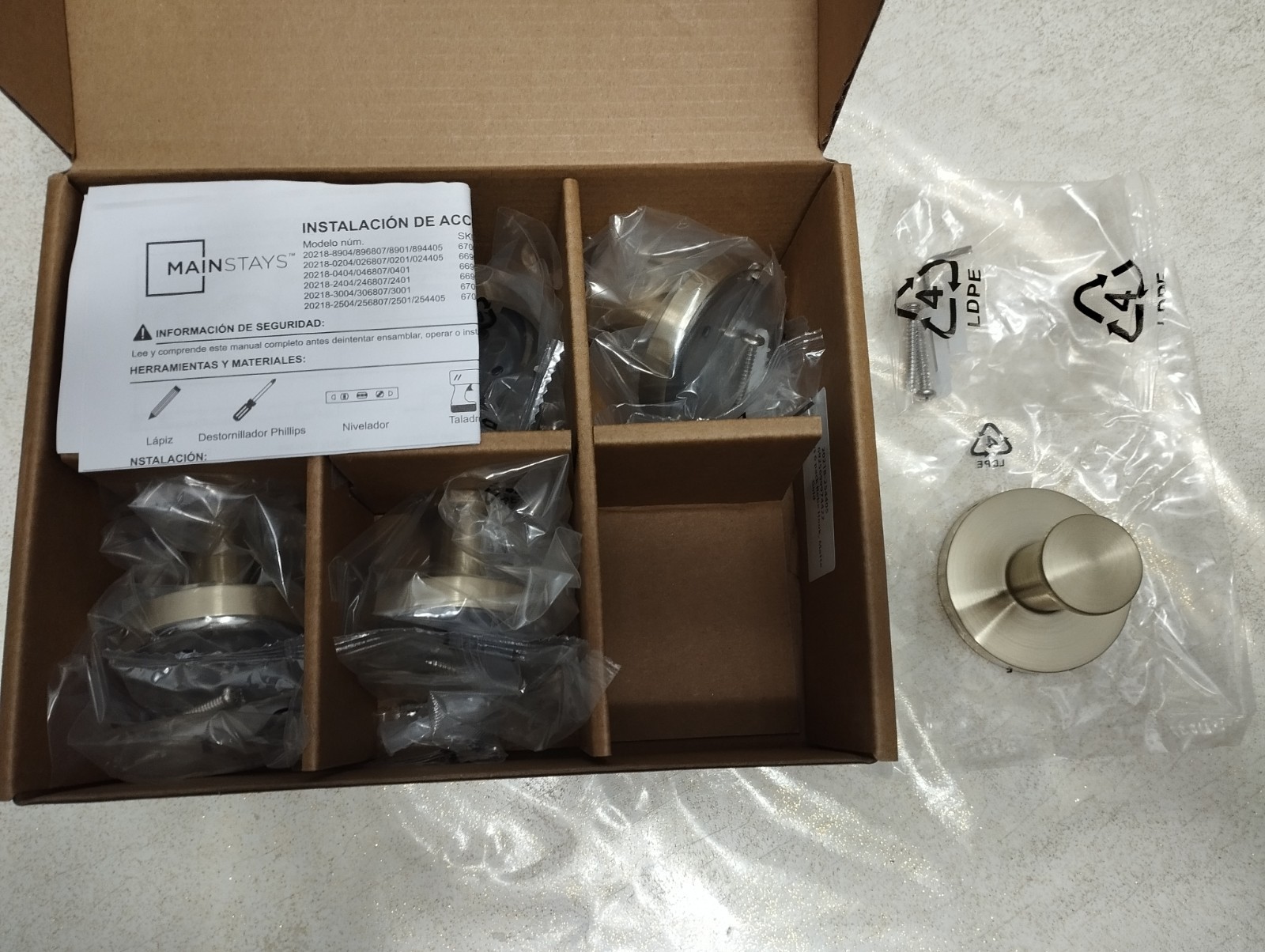 MAINSTAYS 6PK ROUND ROBE HOOKS - SATIN NICKEL - photo 2