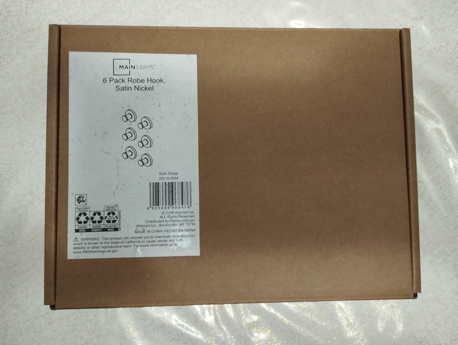 MAINSTAYS 6PK ROUND ROBE HOOKS - SATIN NICKEL - photo 3
