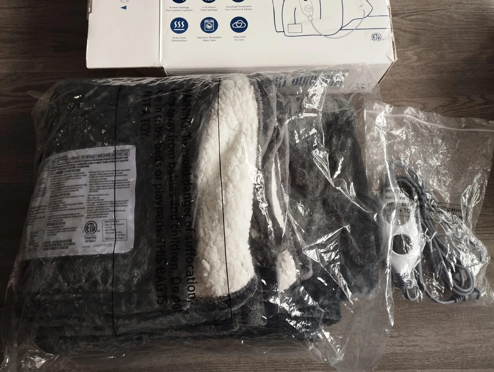 Westinghouse Electric Blanket Heated 6 Heat Levels 50x60 Charcoa