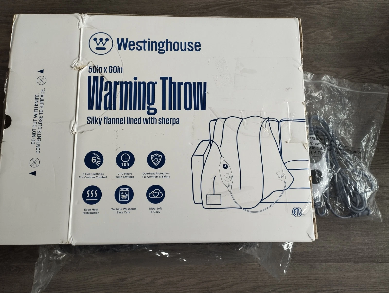 Westinghouse Electric Blanket Heated 6 Heat Levels 50x60 Charcoa - photo 3