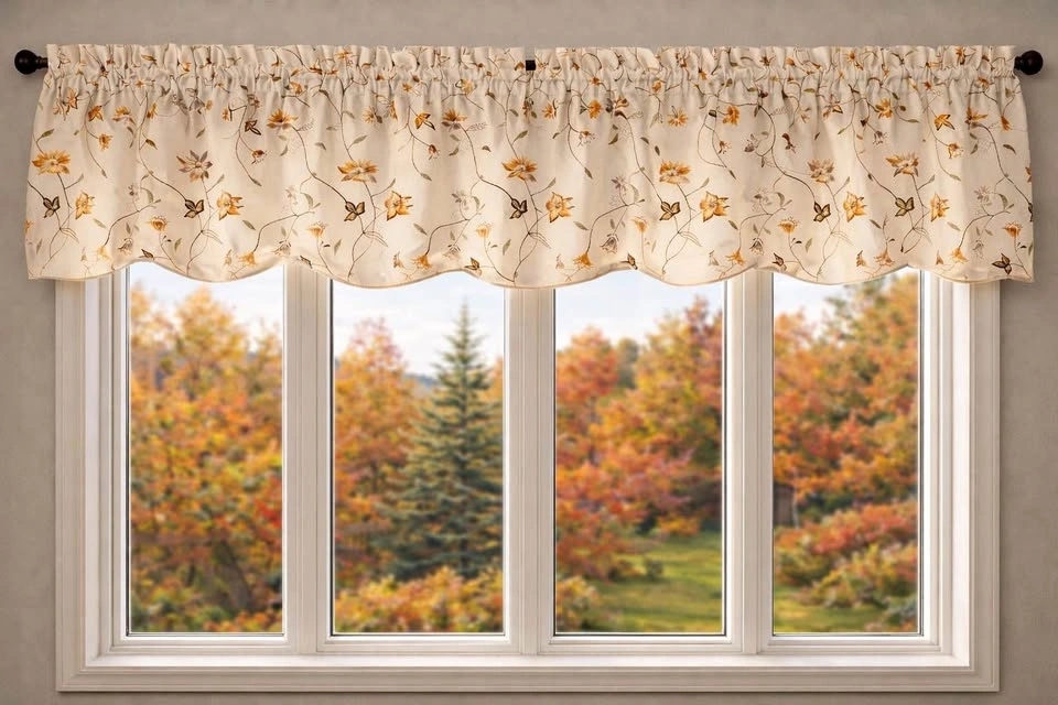 Four Floral Valances - 52”W x 18”L