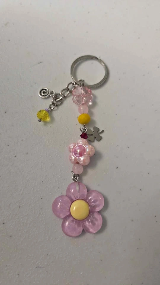Handmade Kawaii Flower Power Keychain