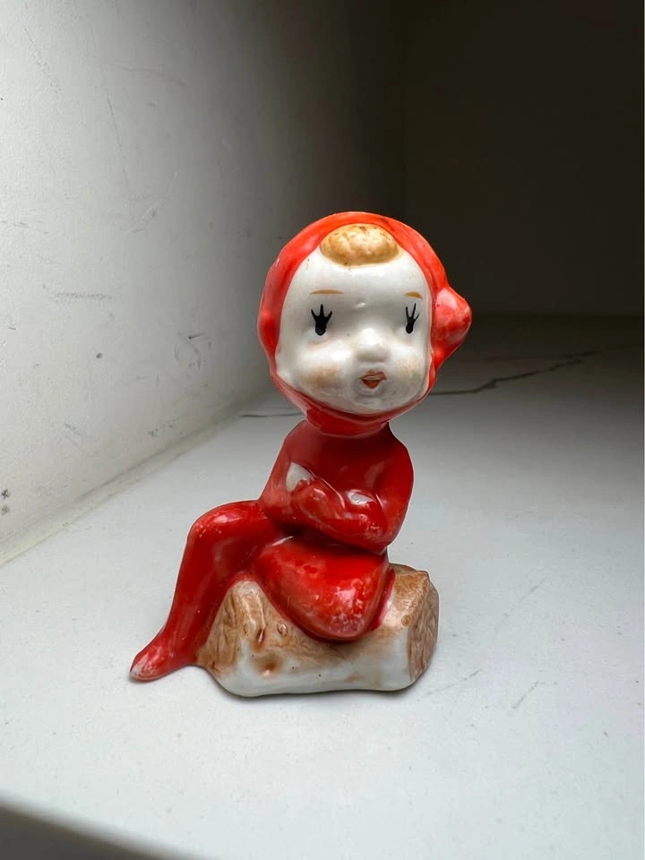 RARE Vintage 40s/50s JAPAN Ceramic Set Of 4 Pixie Elves - photo 2