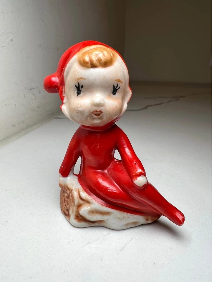 RARE Vintage 40s/50s JAPAN Ceramic Set Of 4 Pixie Elves - photo 4