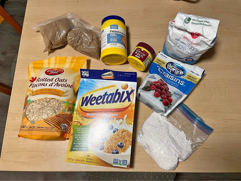 Baking ingredients - open but almost full. Moving sale. All for
