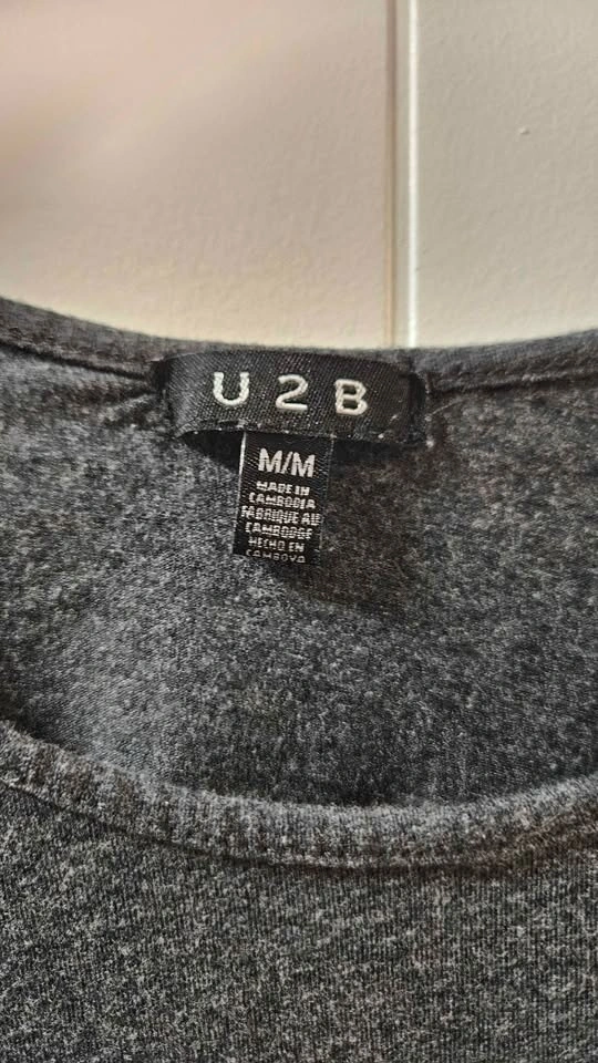 U 2 B dark grey long sleeve crop top M/M - photo 2