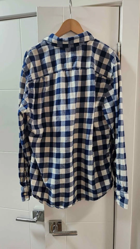 American Eagle Super Soft Blue White Plaid Flannel Shirt M - photo 2