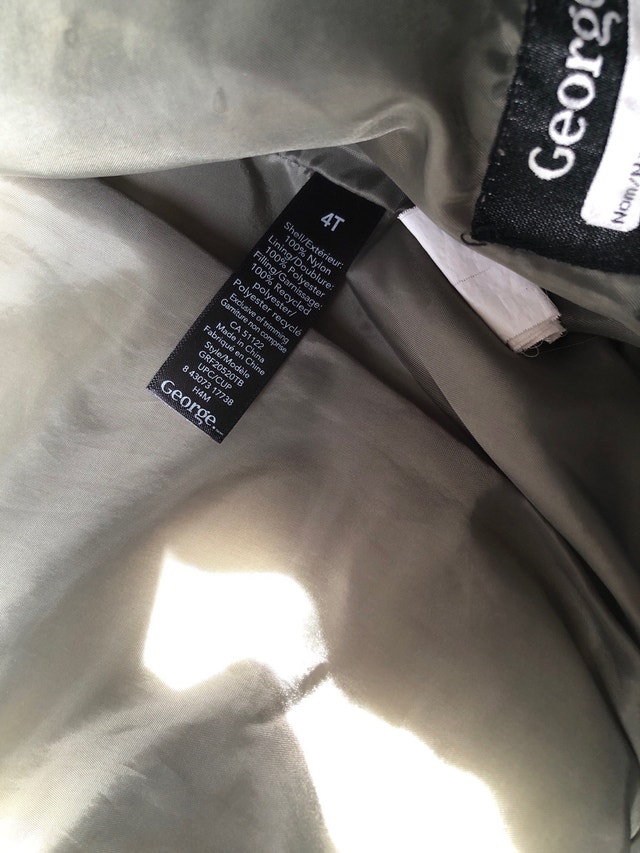George Puffer Jacket - Size 4T - Olive Green - photo 5