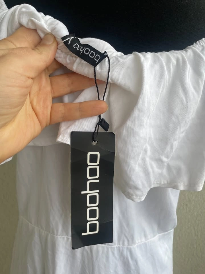 White Viscose Off-Shoulder Maxi Dress - Italy, Size M - photo 4