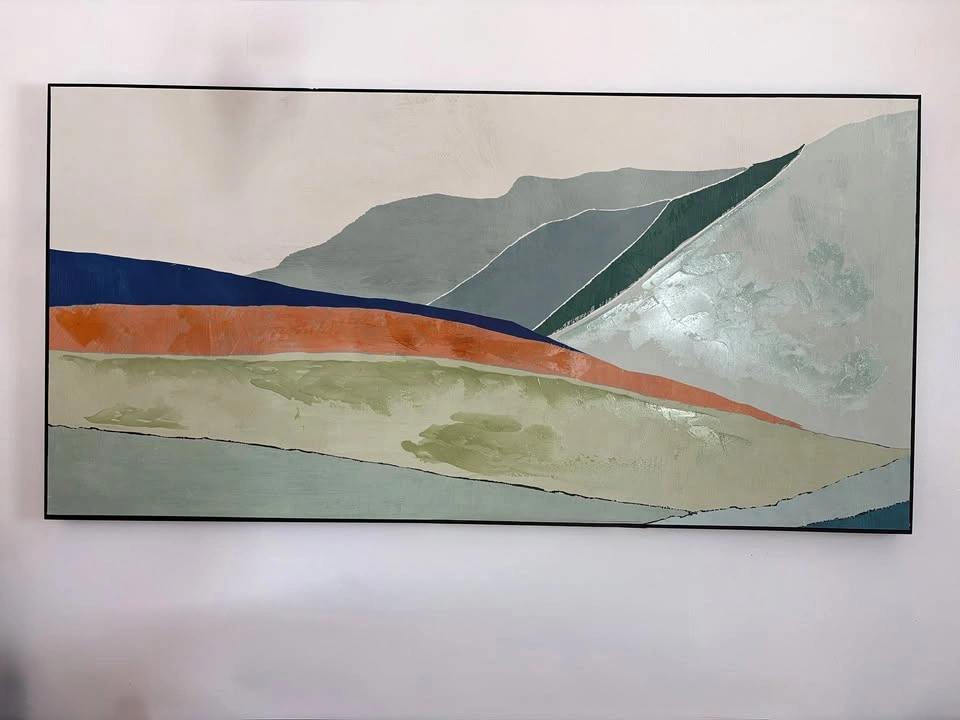 Framed Embellished Canvas Landscape Wall Art - Moving next week!