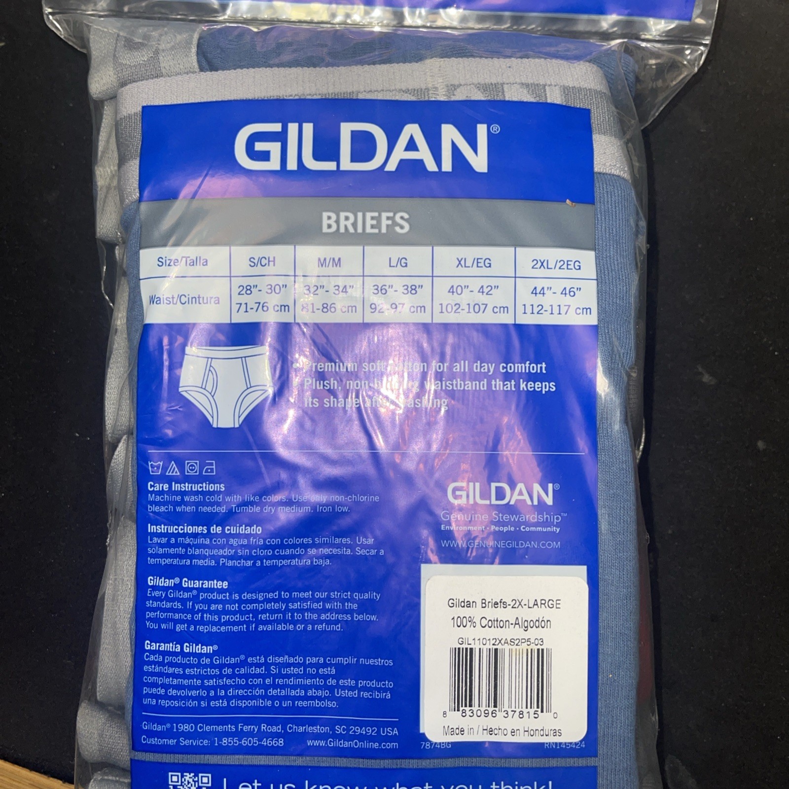 Gildan Men's Cotton Briefs Underwear 5-Pack, 2XL - photo 4