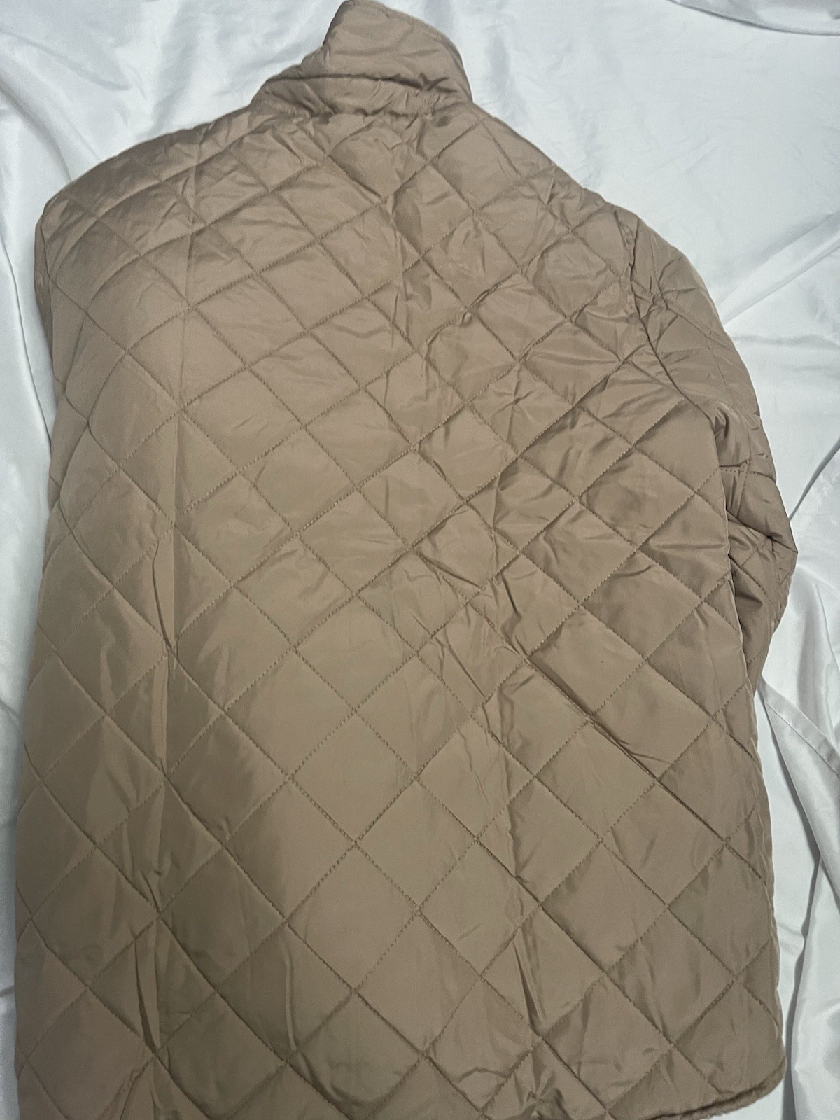 Quilted Barn Coat Jacket Tan Brown Lightweight Classic Medium - photo 3