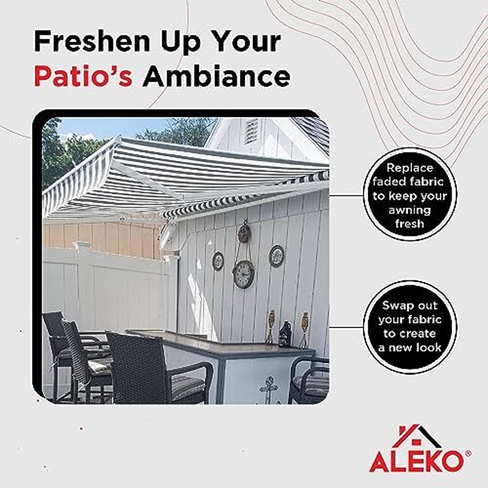 ALEKO Patio Awning Fabric Replacement, Polyester Canopy - photo 3