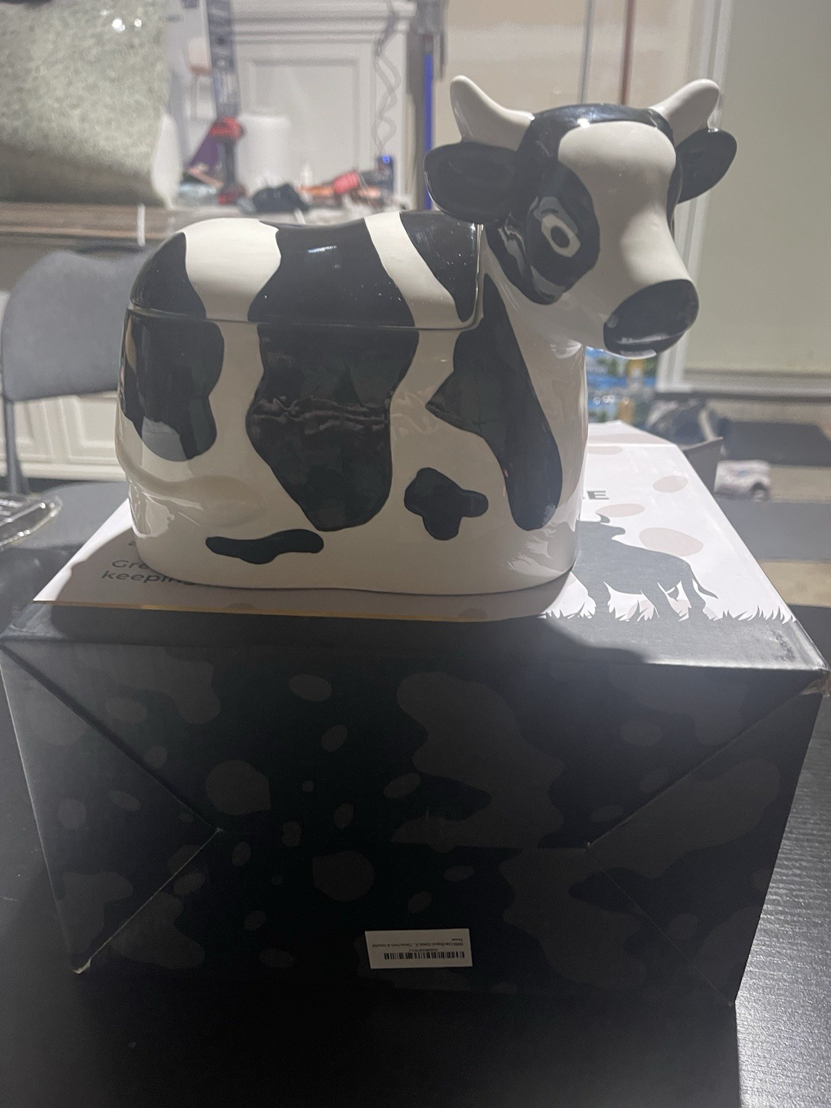 Ceramic Kitchen Cow Decor Lidded