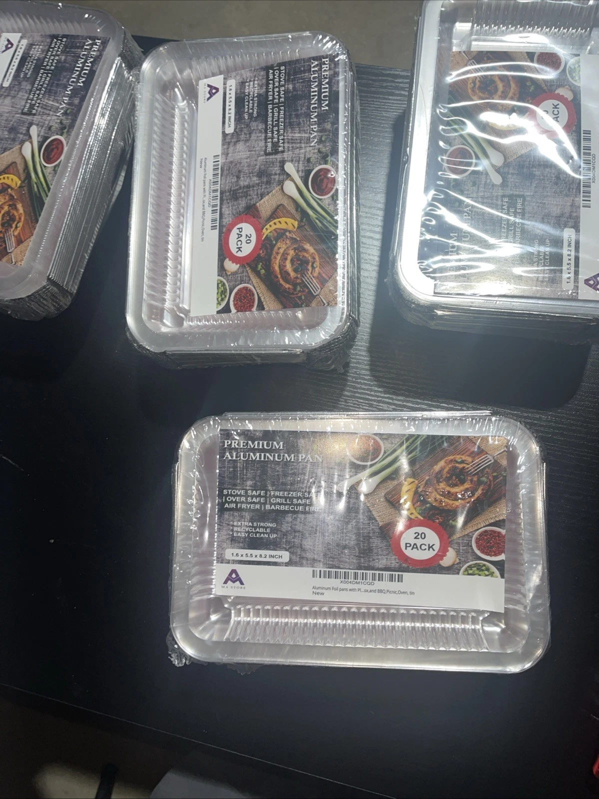 New Aluminum Foil Pans with Lids (8.2x5.5x1.6)