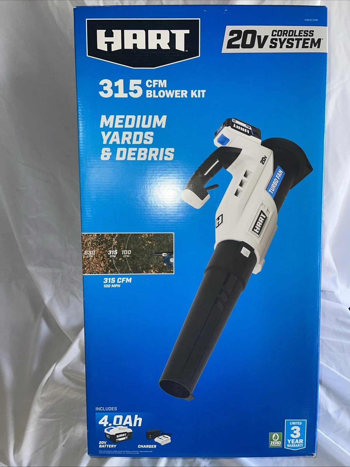 HART 20V Cordless Blower w/ 4.0Ah Battery & Charger