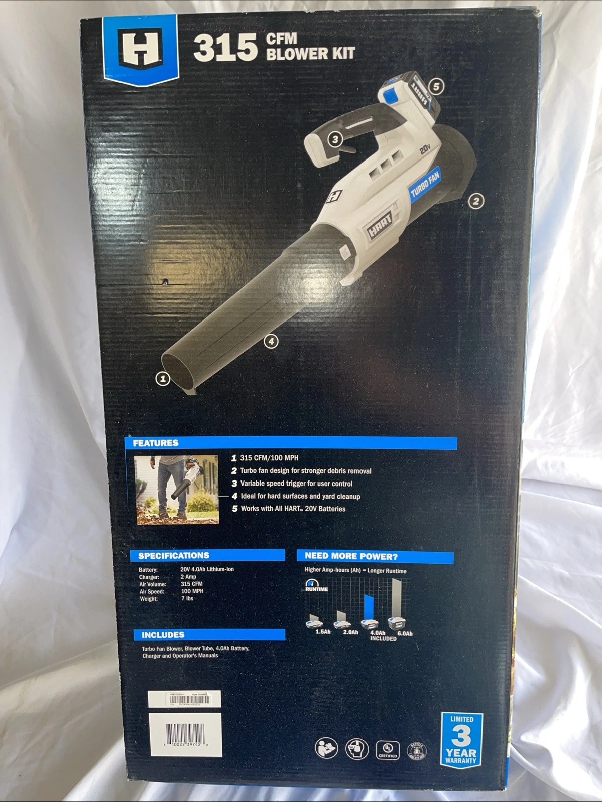 HART 20V Cordless Blower w/ 4.0Ah Battery & Charger - photo 4