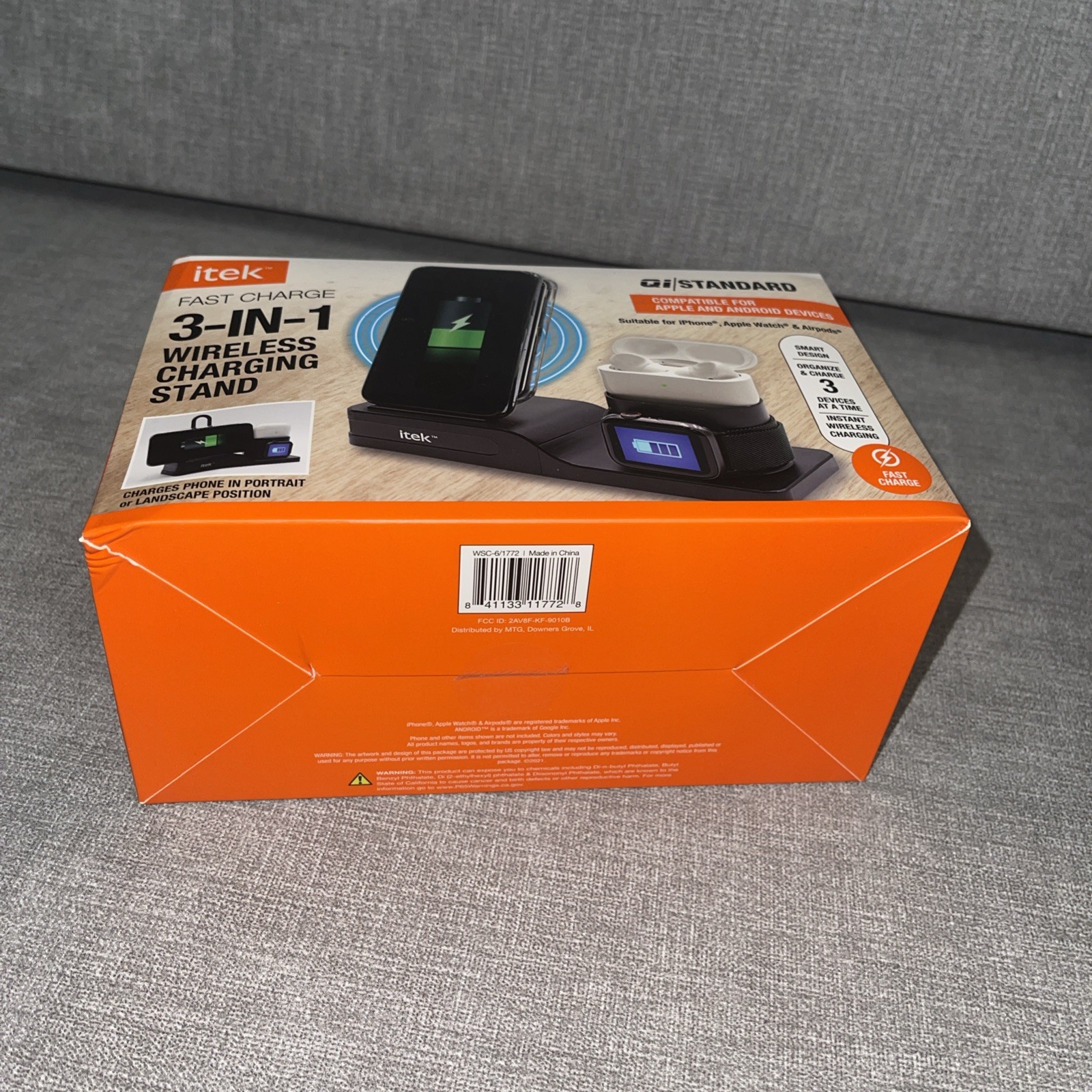 New iTek 3-in-1 Qi Wireless Charging Stand (Black) - photo 3