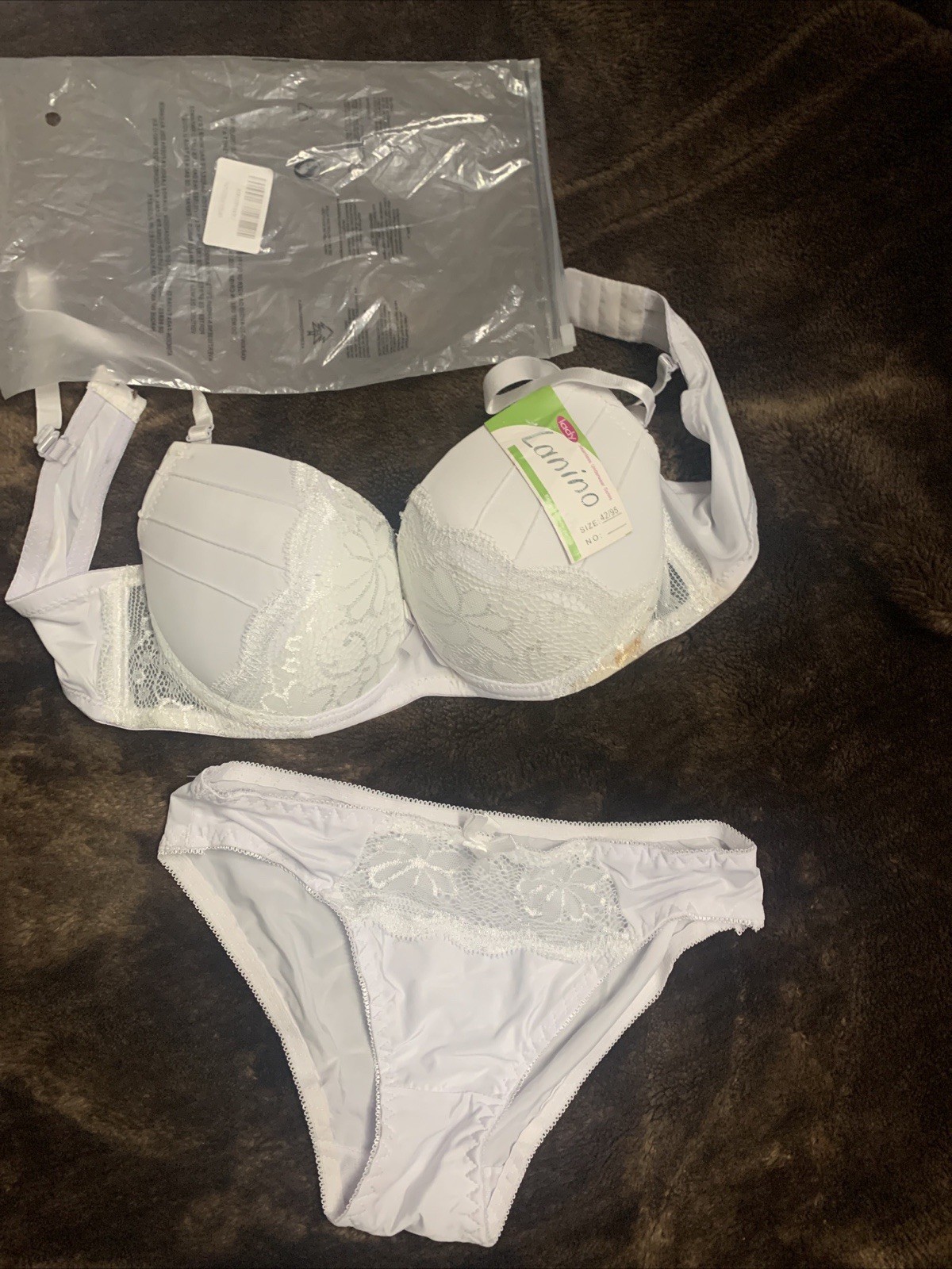 NEW white Lanino push-up bra and panty set Size 42/95 - photo 2
