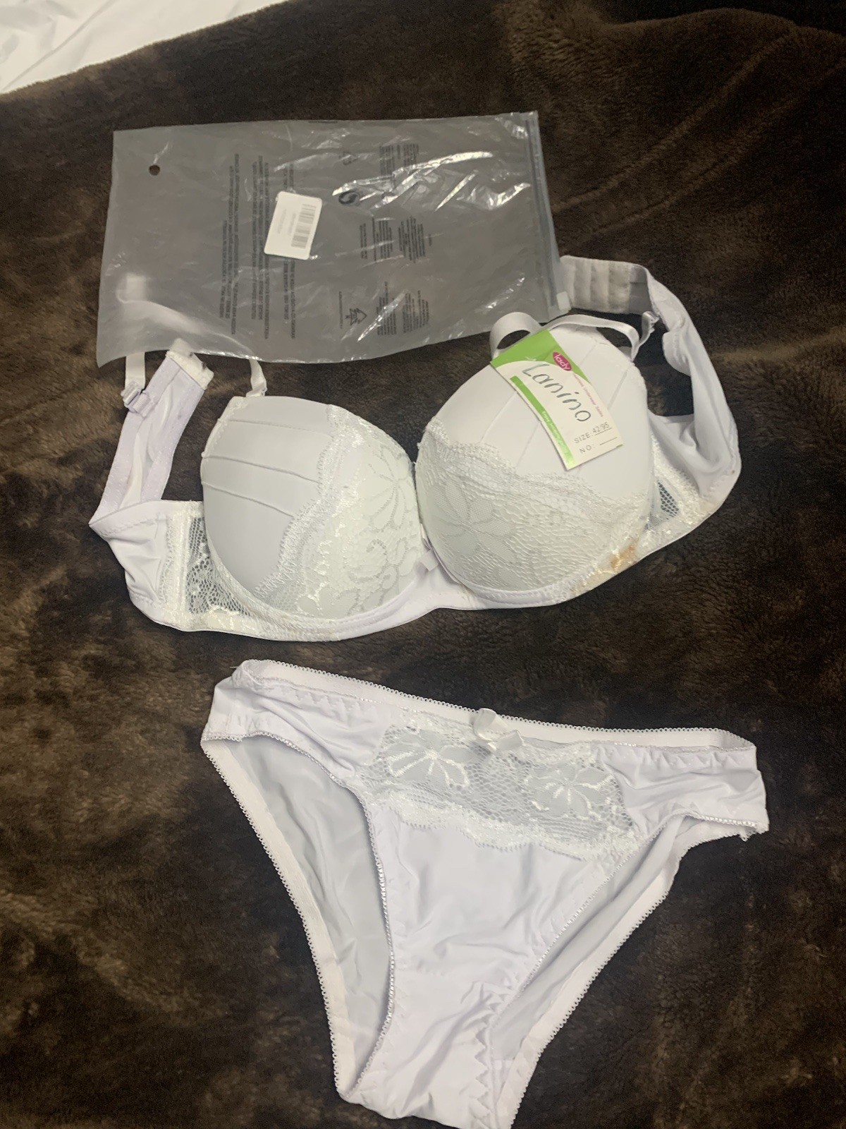 NEW white Lanino push-up bra and panty set Size 42/95 - photo 4