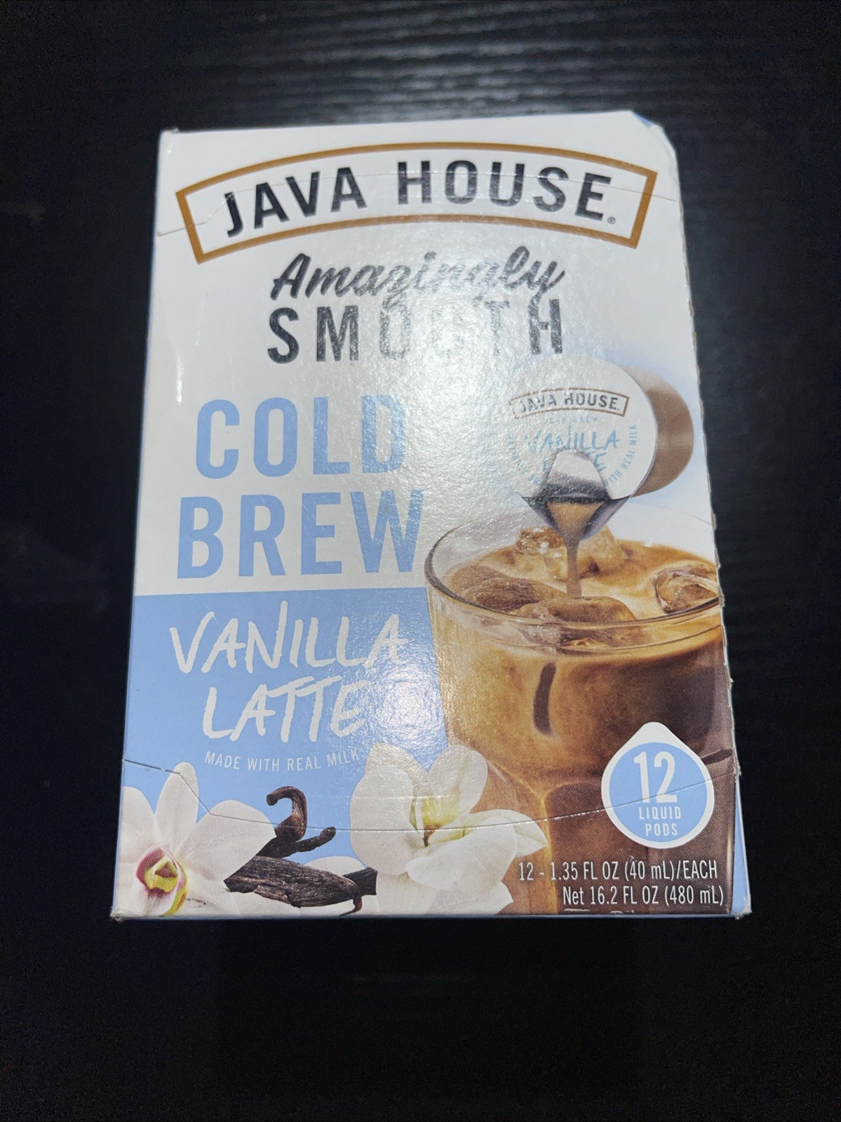 Java House Cold Brew Coffee Vanilla Latte, 12 Pods