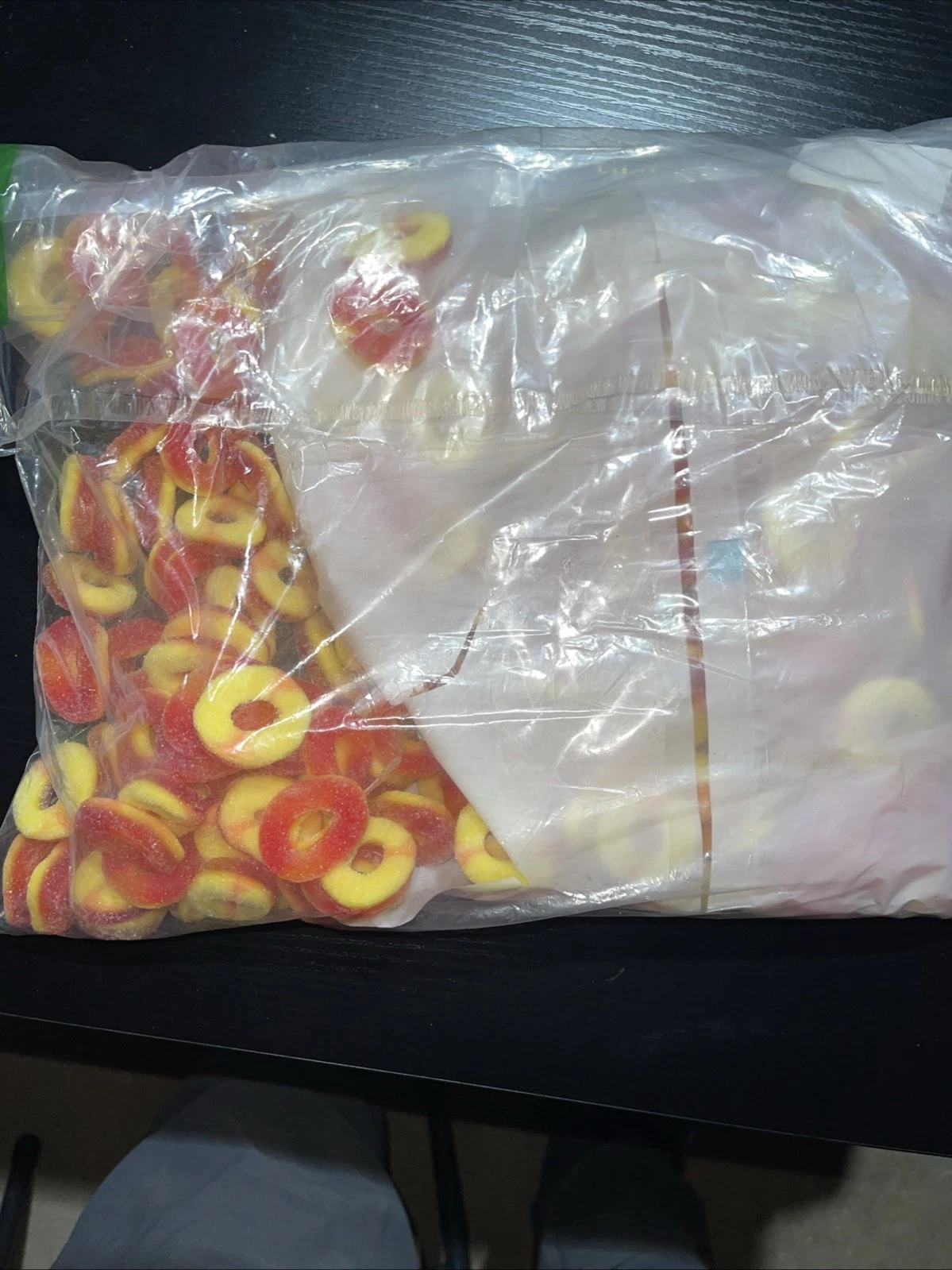 Trolli Peachie O's Sour Gummy Rings Candy - 5 lb Bag - photo 2