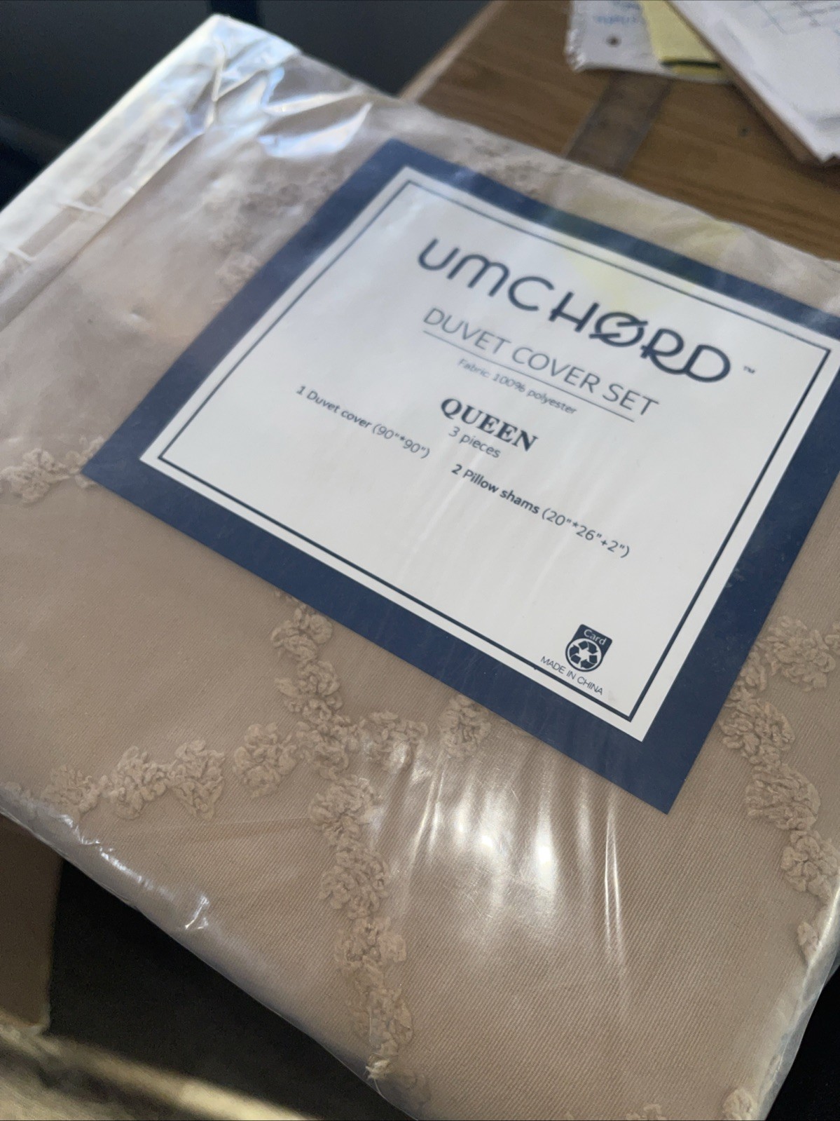 Queen Duvet Cover Set - Umchord - Tan