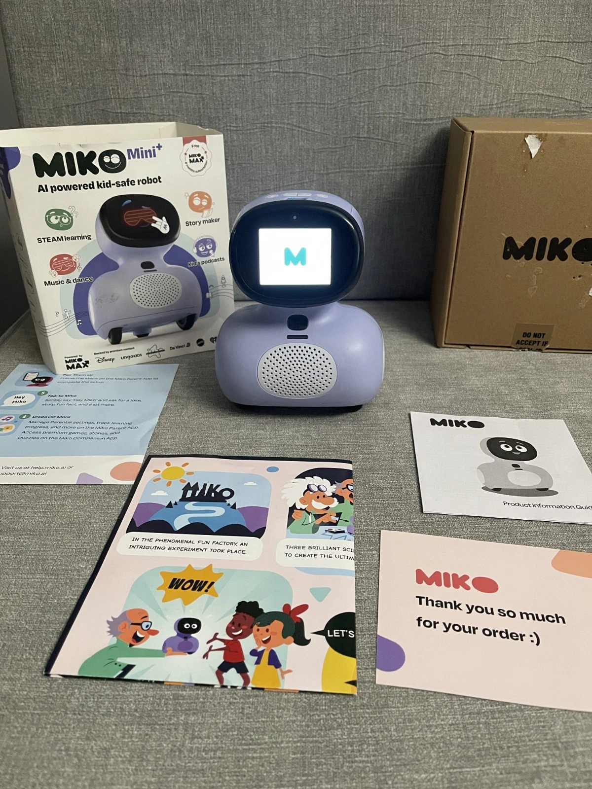 NEW Miko Mini Purple AI Robot for Kids STEM Learning - photo 2