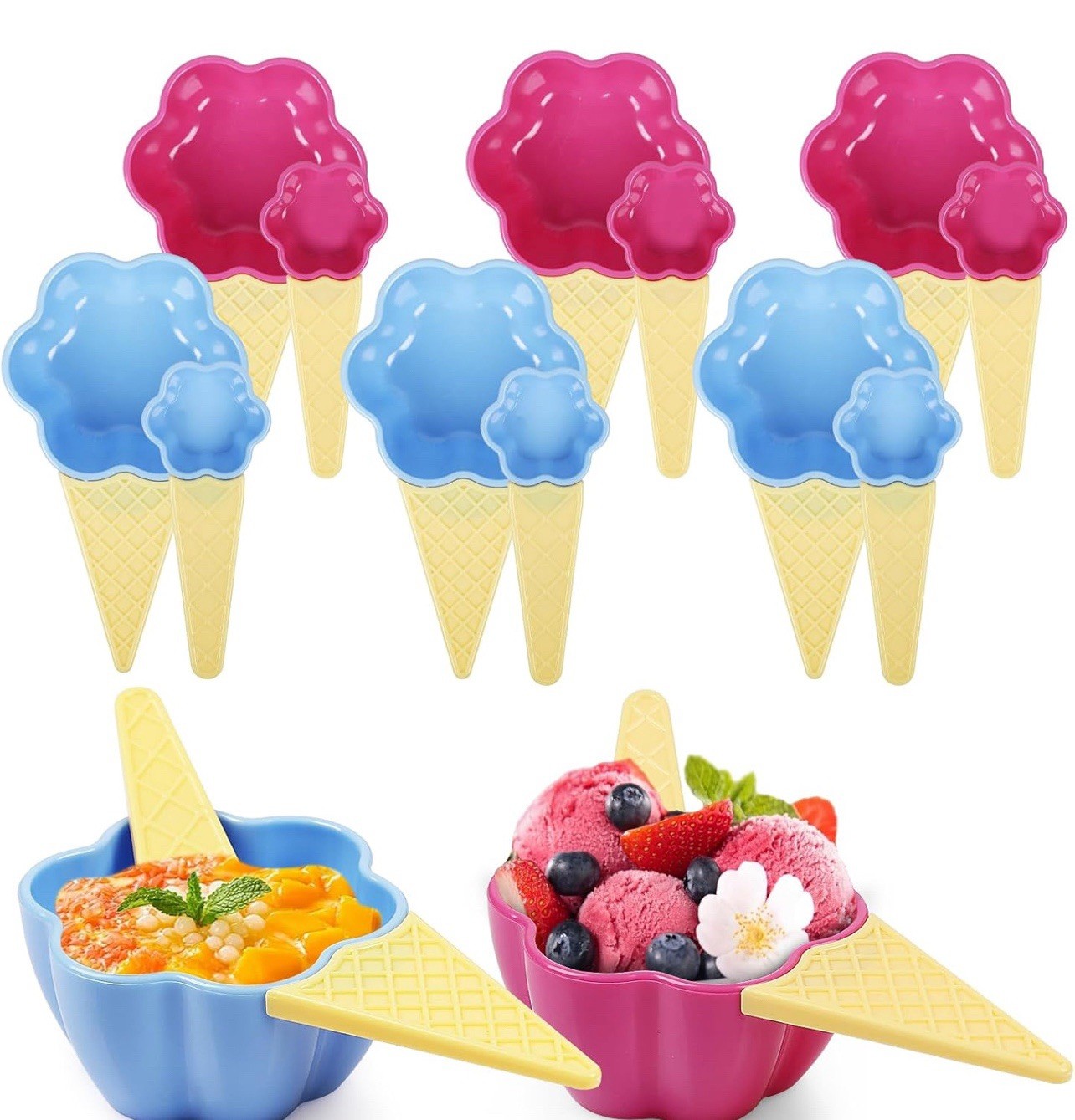 New Ice cream Bowl With Spoon Set Of 6 Bowls And 6 Spoons - photo 2