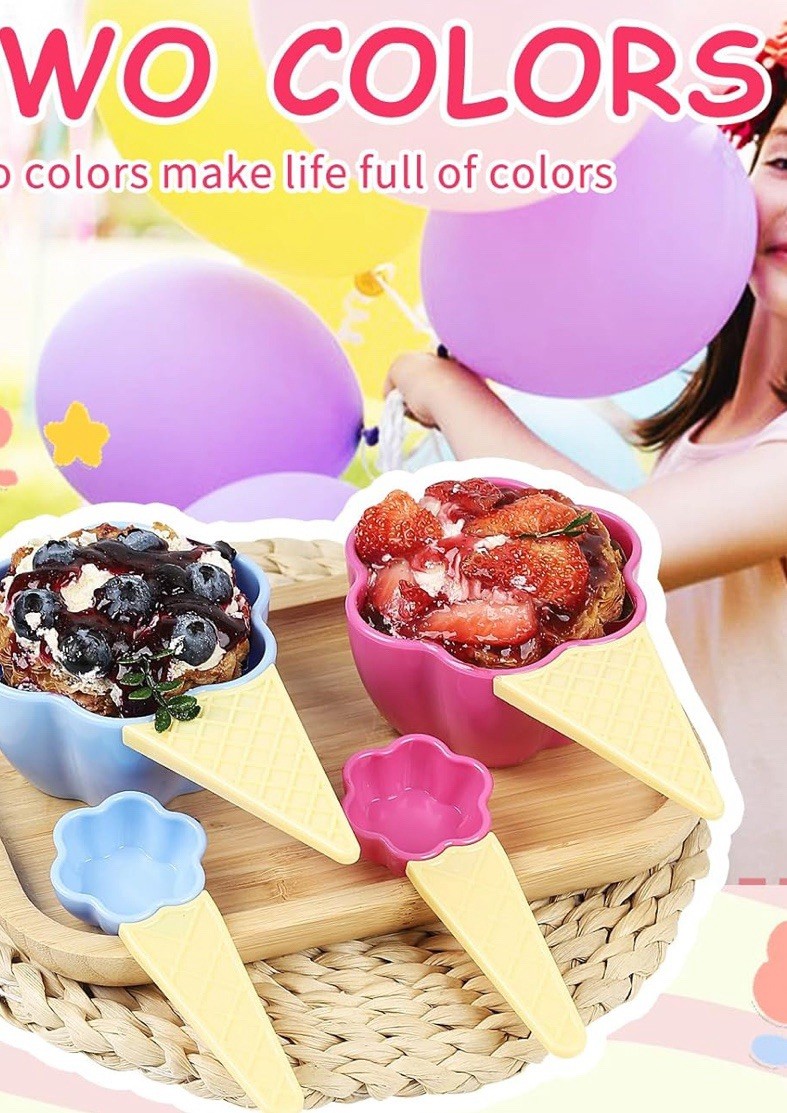 New Ice cream Bowl With Spoon Set Of 6 Bowls And 6 Spoons - photo 5