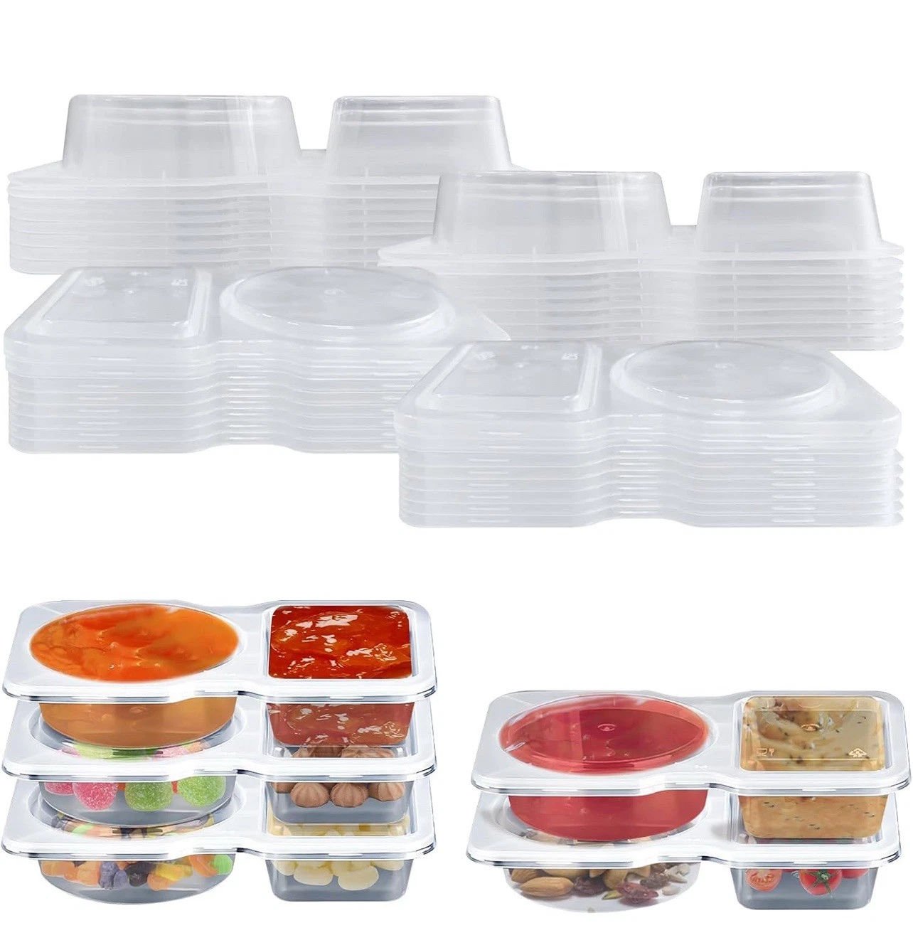 16pcs Reusable Snack & Dipping Containers w/ Lids