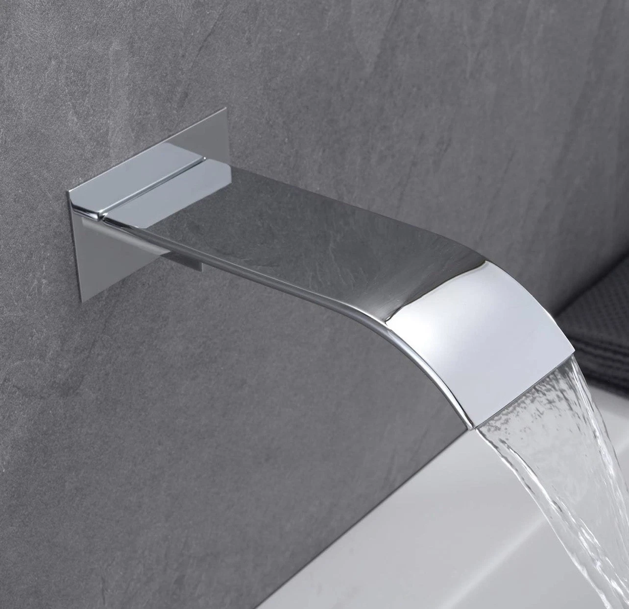 NEW Bathtub Faucet Stainless Steel Solid Brass Brushed Waterfall