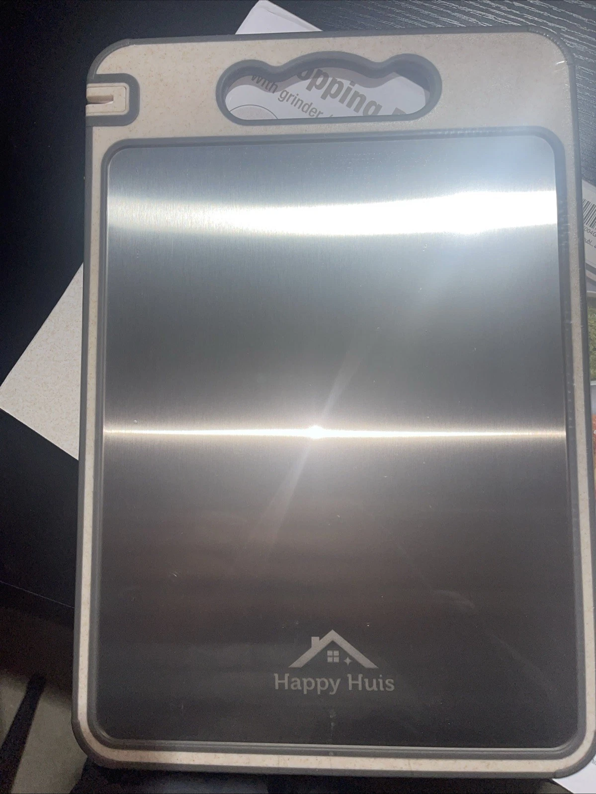 Cutting Board Double-Sided Stainless Steel with Knife Sharpener - photo 2