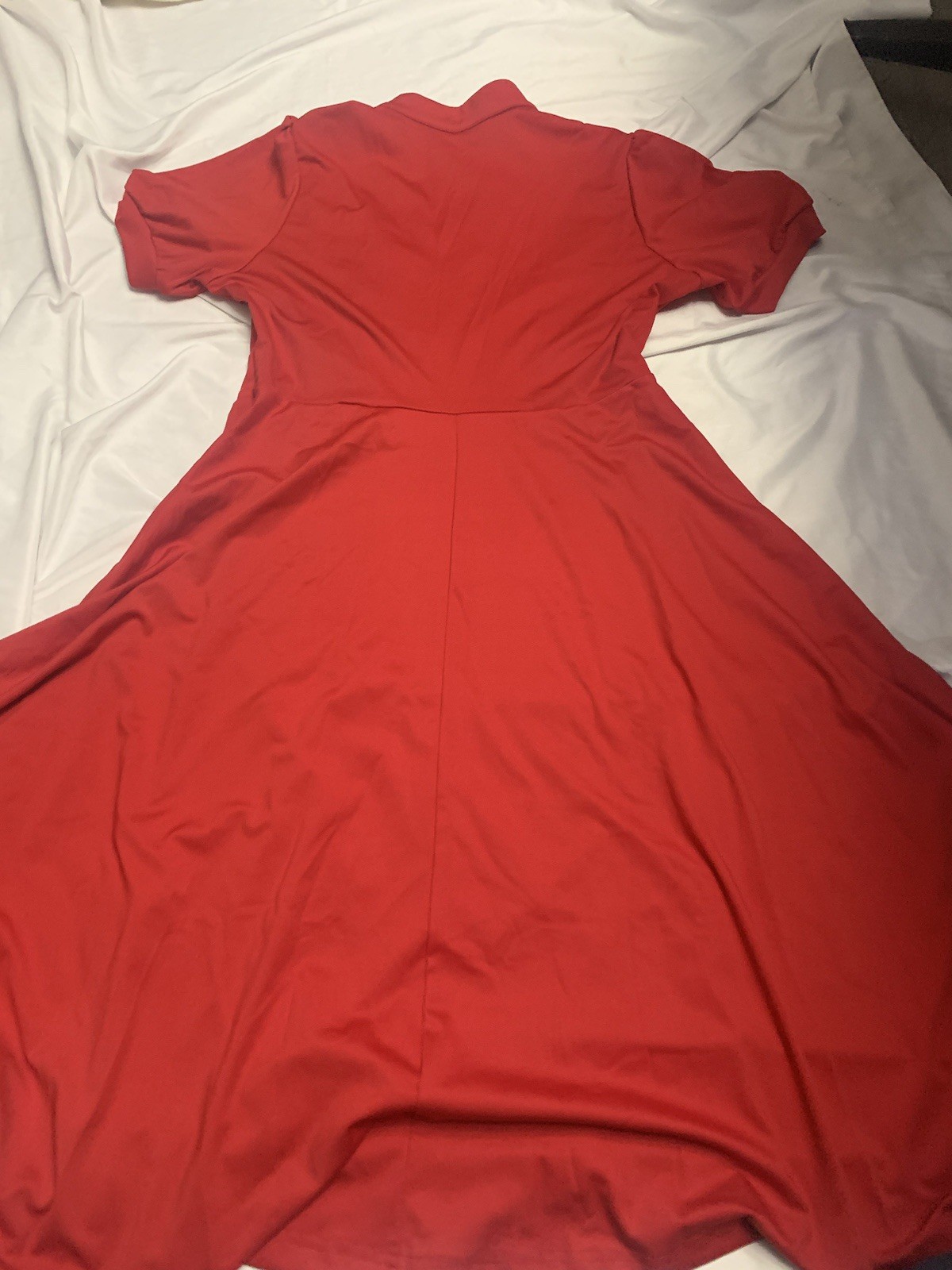Women Red Off Shoulder Cocktail Skater Dress L - photo 4