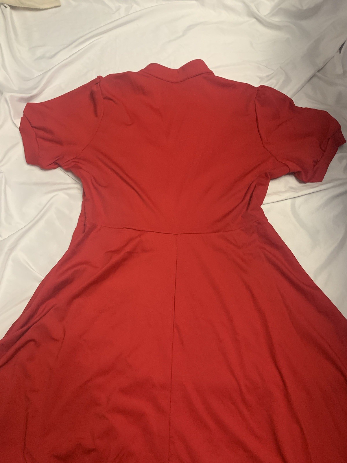 Women Red Off Shoulder Cocktail Skater Dress L - photo 5