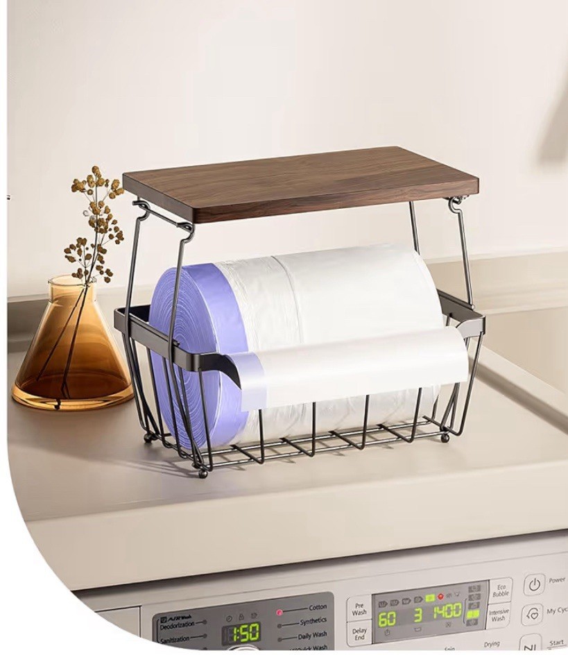 Large Trash Bag Holder with Wooden Board - photo 2