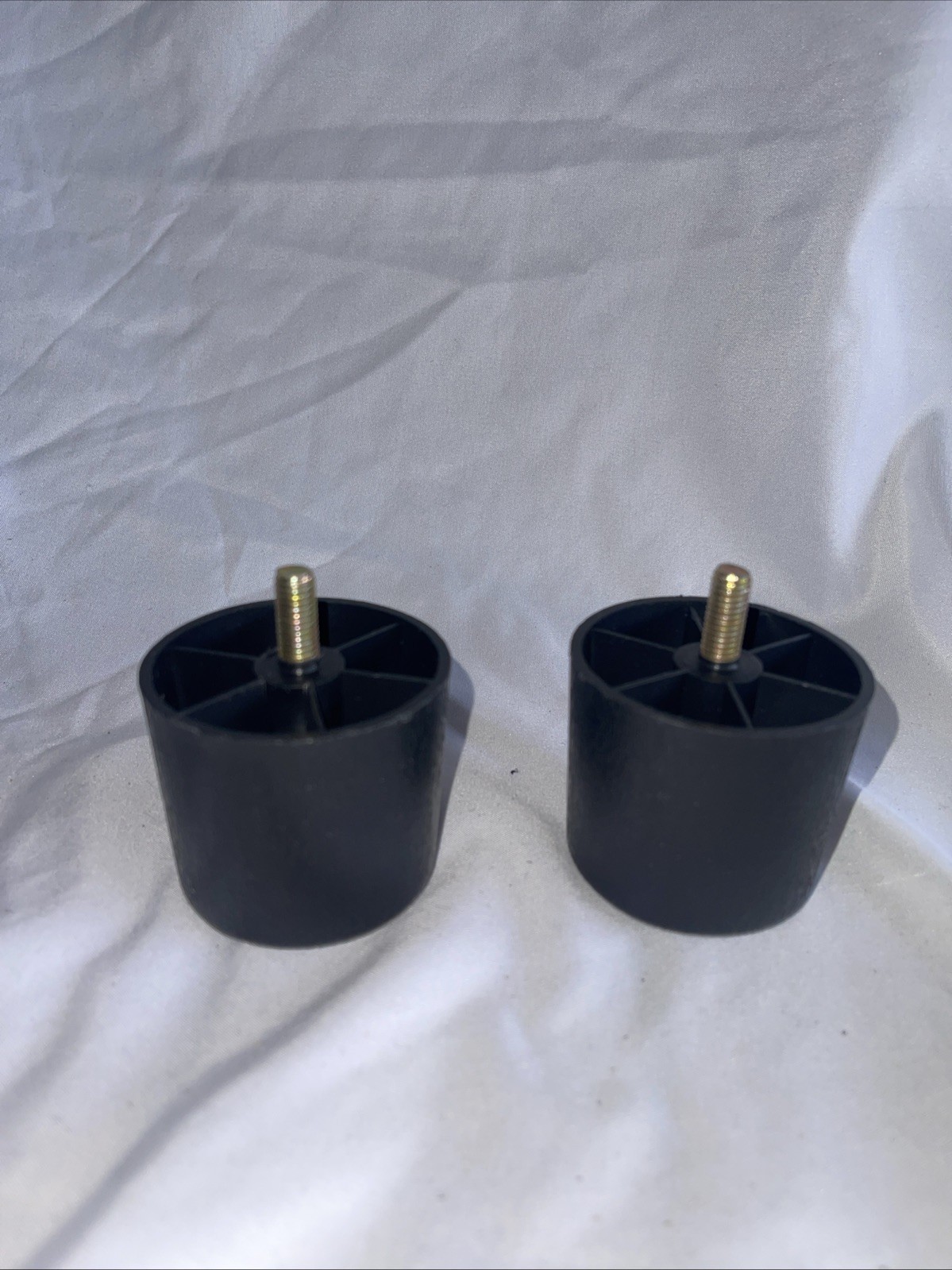 2" Black Plastic Furniture Legs Sofa/Couch Riser Set (2)