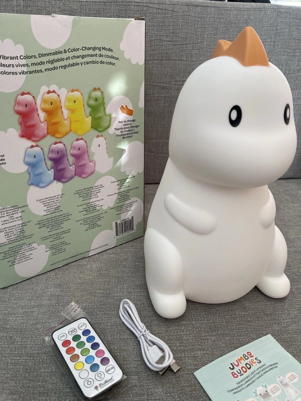 Jumbo Buddies Squeezable Lamp Dino Dinosaur Dimmable Nursery Kid - photo 2