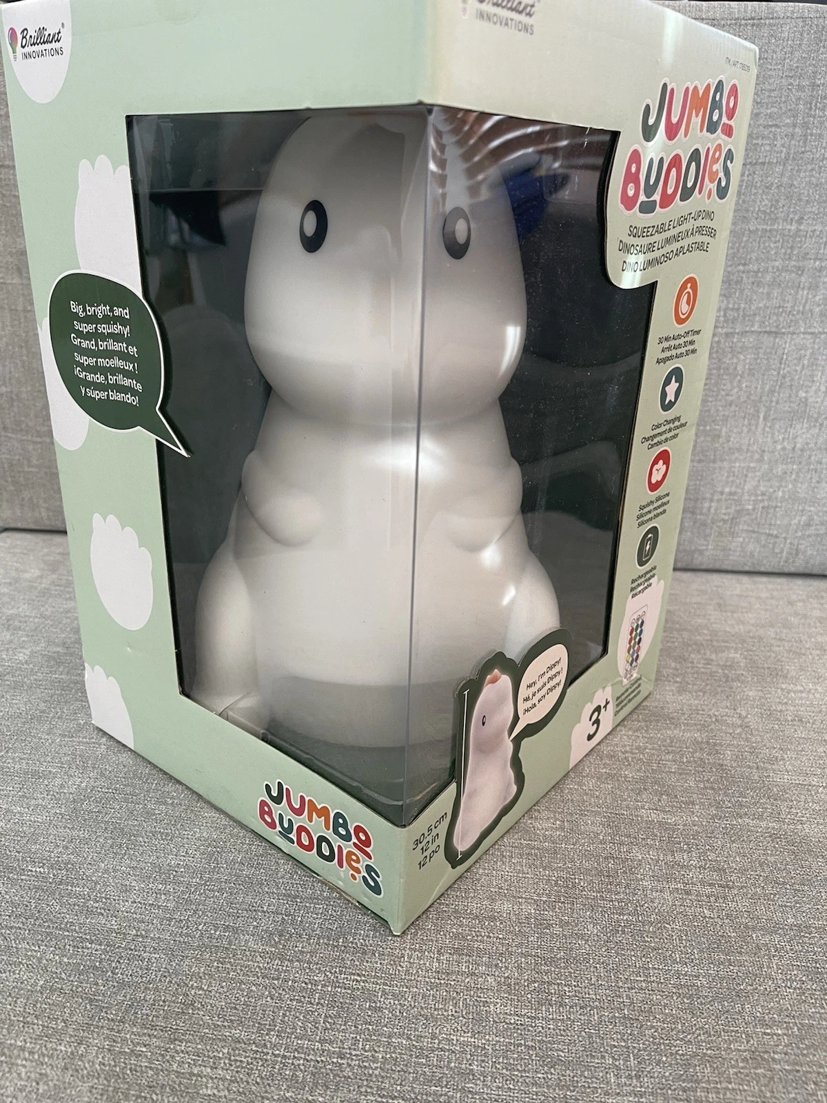 Jumbo Buddies Squeezable Lamp Dino Dinosaur Dimmable Nursery Kid - photo 3