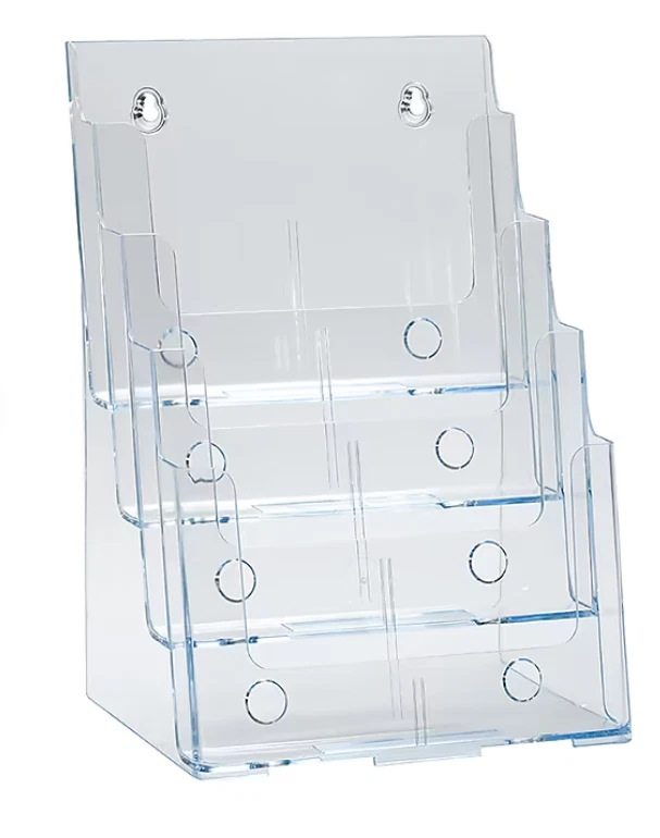 Azar Four-Tier Brochure Holder, 8.5" x 11", Clear Plastic - photo 2