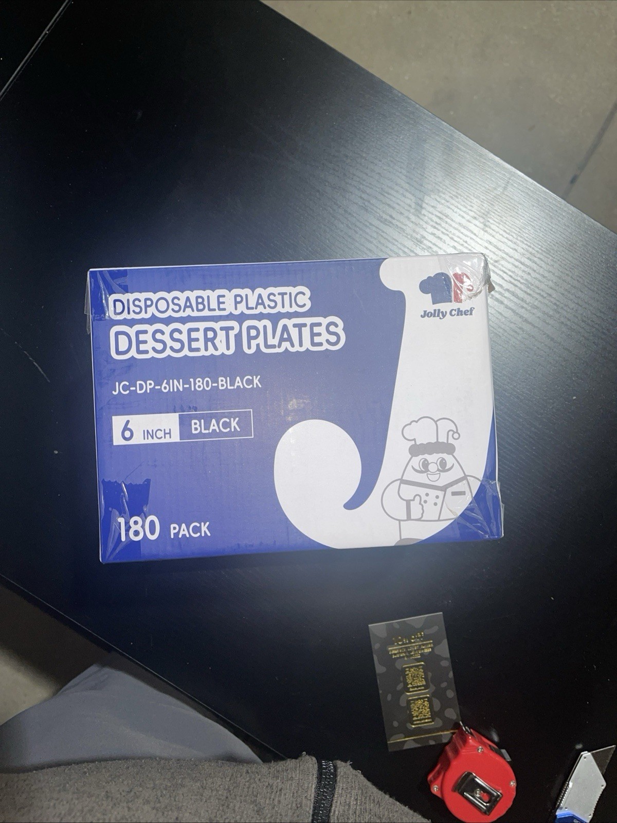 180 Count 6 Inch Black Plastic Dinner Plates - photo 2