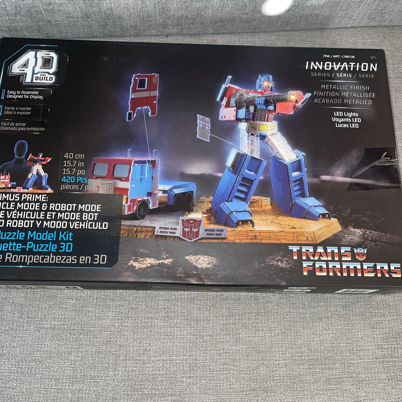 4D Build Transformers Optimus Prime Puzzle Kit (420 Pieces, LED)