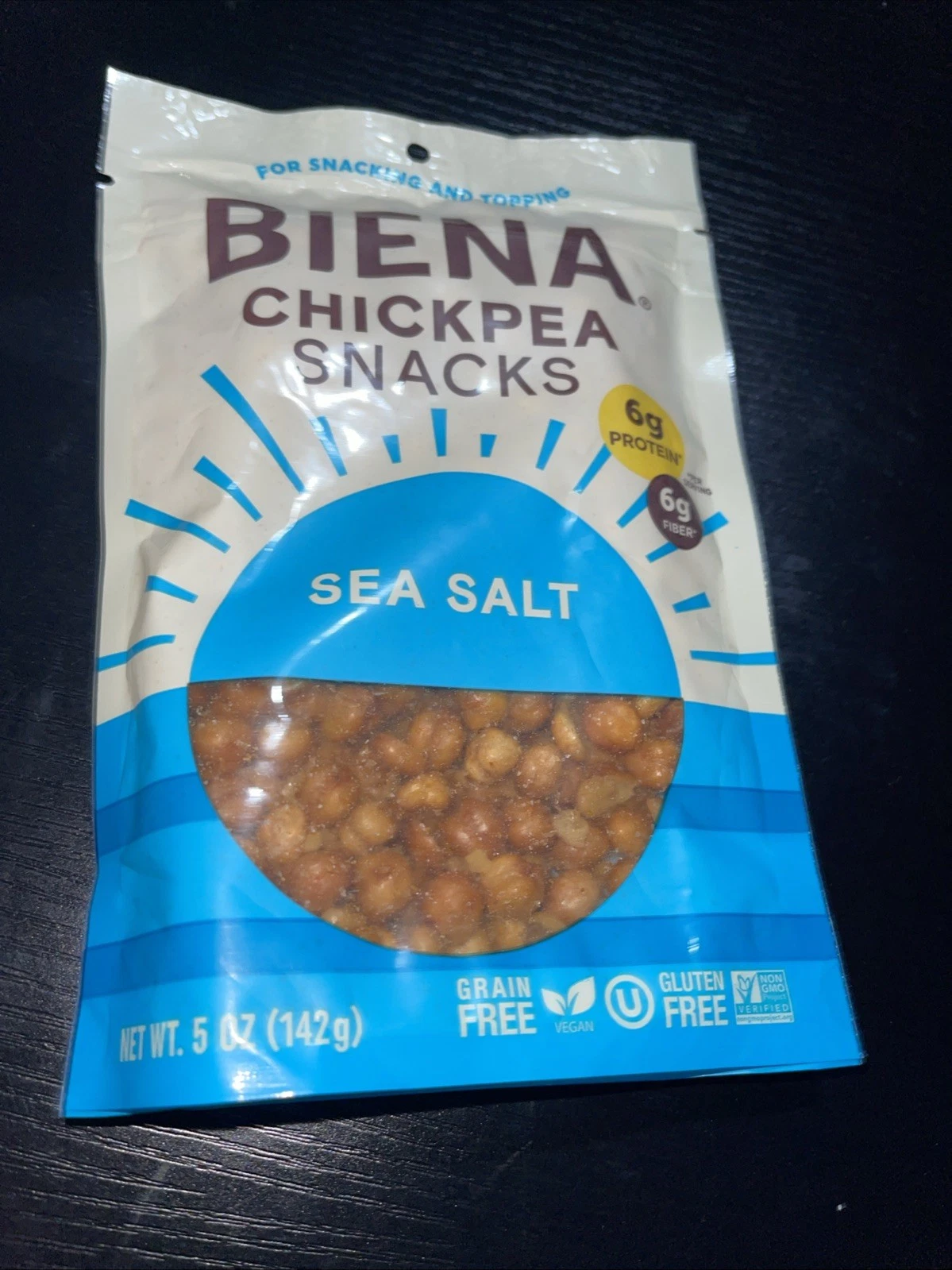 BIENA Chickpea Snacks, Sea Salt, 5 oz