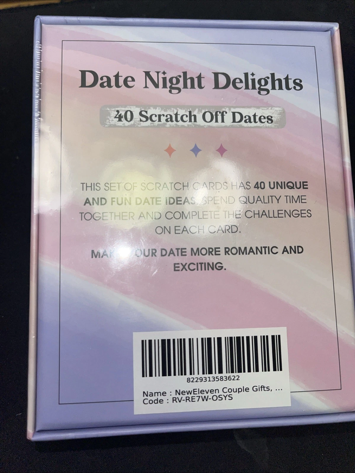 Date Night Delights 40 Scratch-Off Dates Fun Game, Brand New - photo 3