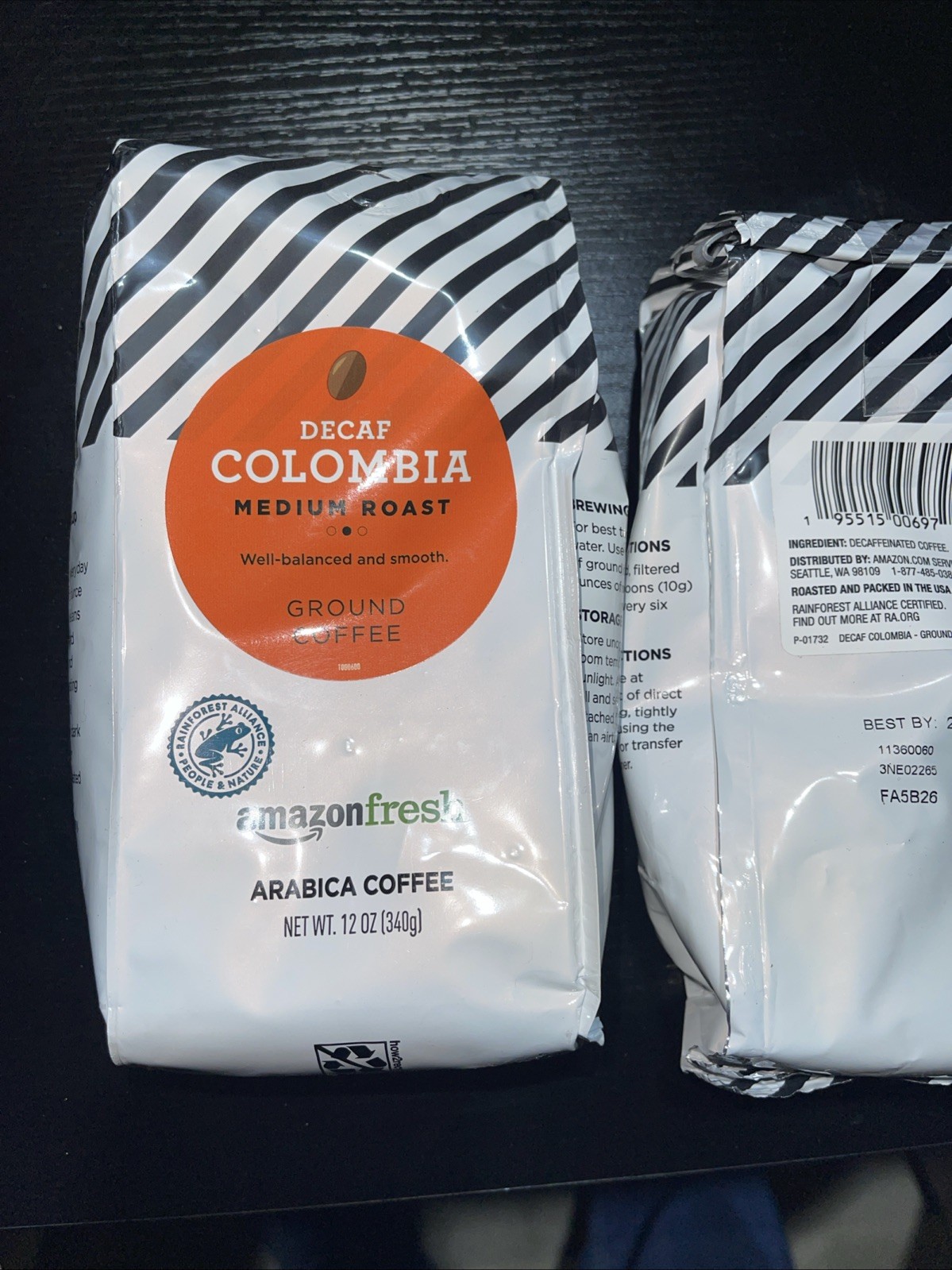 Decaf Colombia Ground Coffee, Medium Roast, 12 Oz