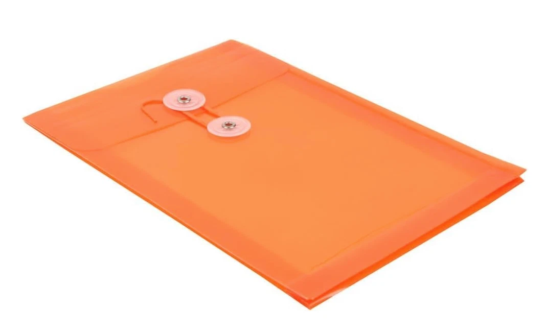 JAM PAPER Plastic Envelopes with Button & String Tie - 6 1/4 x 9 - photo 2