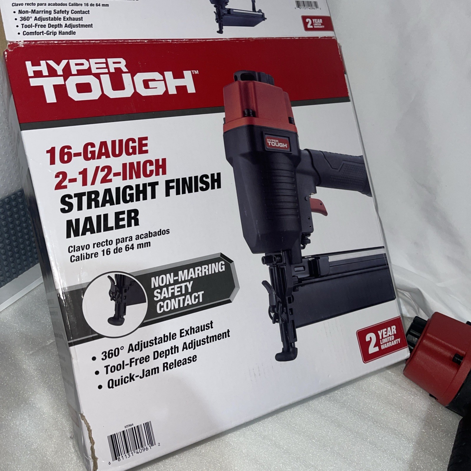 HYPER TOUGH 16-GAUGE 2-1/2" STRAIGHT FINISH NAILER HTFN64